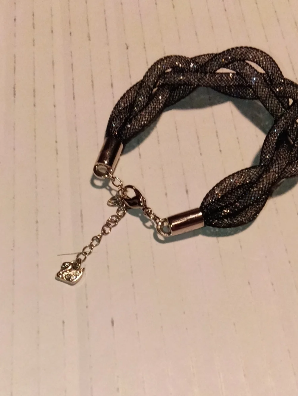 Swarovski Bracelet Crystal Stardust BangleCoil Wrap Chrome Gray Retired